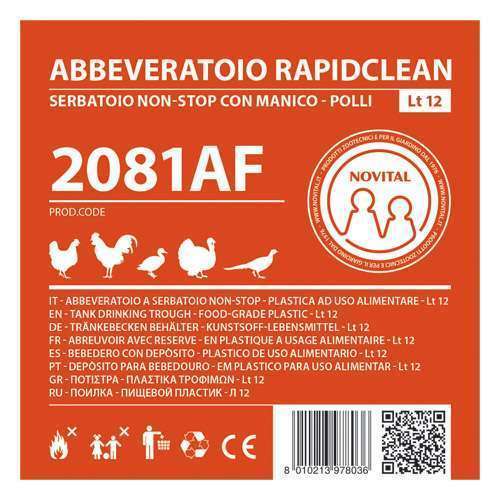 NOVITAL ABBEVERATOIO SERBATOIO RAPID CLEAN lt 12 + Gambe - immagine 3